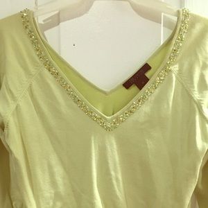 Beaded Sweater with Deep V